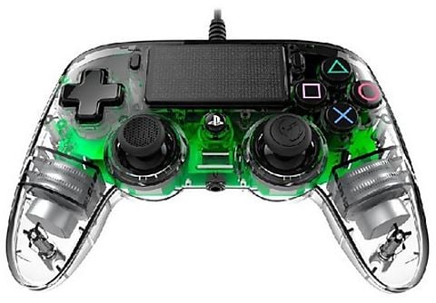 Mando  Nacon, PS4, Compact, Con cable, LED, Verde transparente