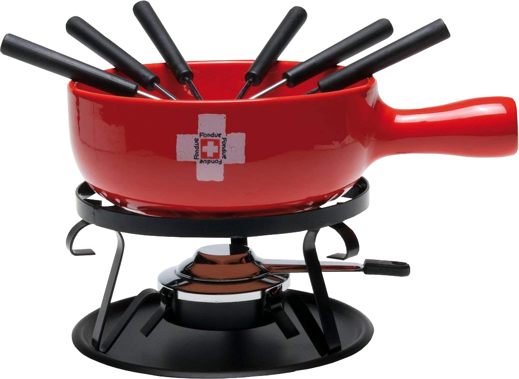 NOUVEL 311796 CH - Service à la fondue au fromage (Rouge/Noir)