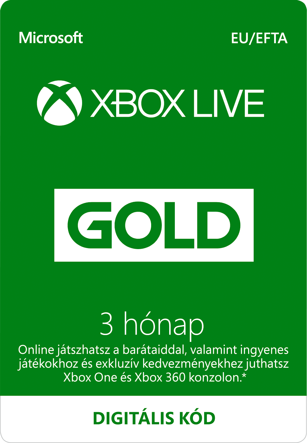 MICROSOFT Xbox Live Gold előfizetés, 3 hónap (Elektronikusan letölthető szoftver - ESD) (Xbox)