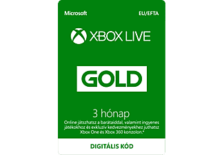 Xbox Live Gold előfizetés, 3 hónap (Elektronikusan letölthető szoftver - ESD) (Xbox)