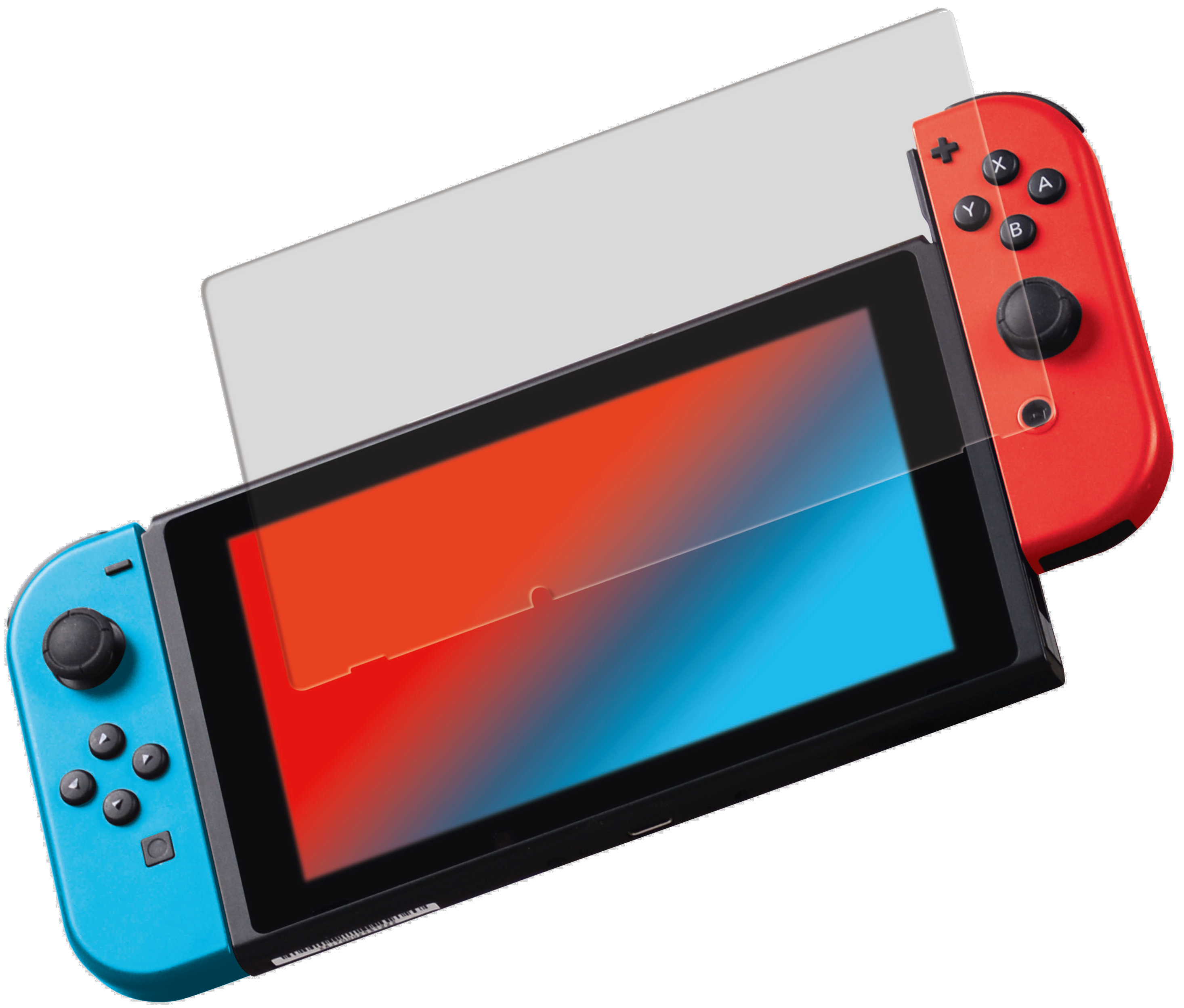 NINTENDO Switch (neue Version) Startklar inkl. Schutzglas in Neonrot/Blau