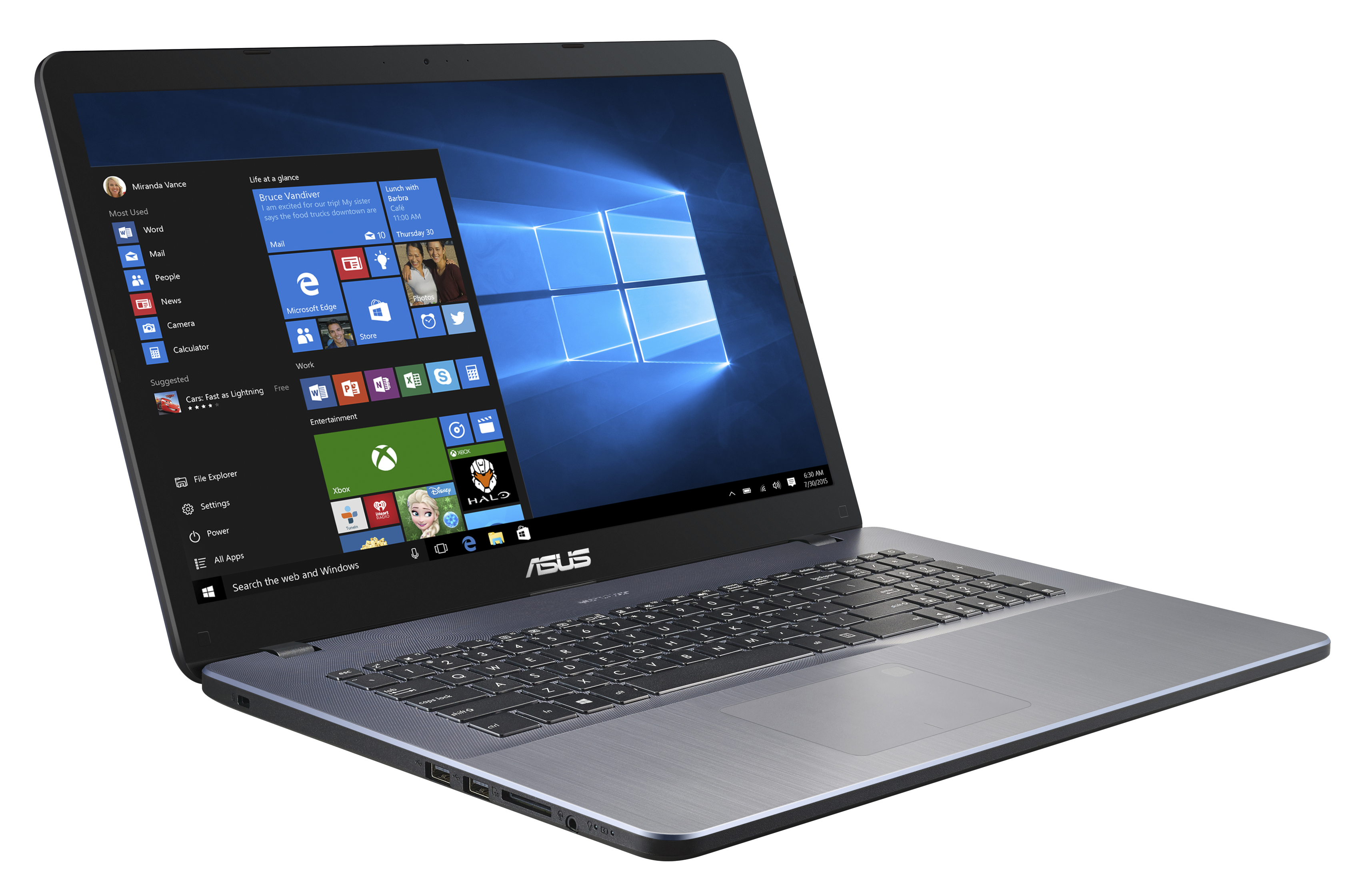 ASUS Notebook R702UA-BX517T, grau (90NB0EV1-M07610) Notebook, 17,3 Zoll, WXGA, Intel® Core™ i3-8130U Prozessor
(4MB Cache, bis zu 3.40 GHz), 8 GB, 256 GB SSD