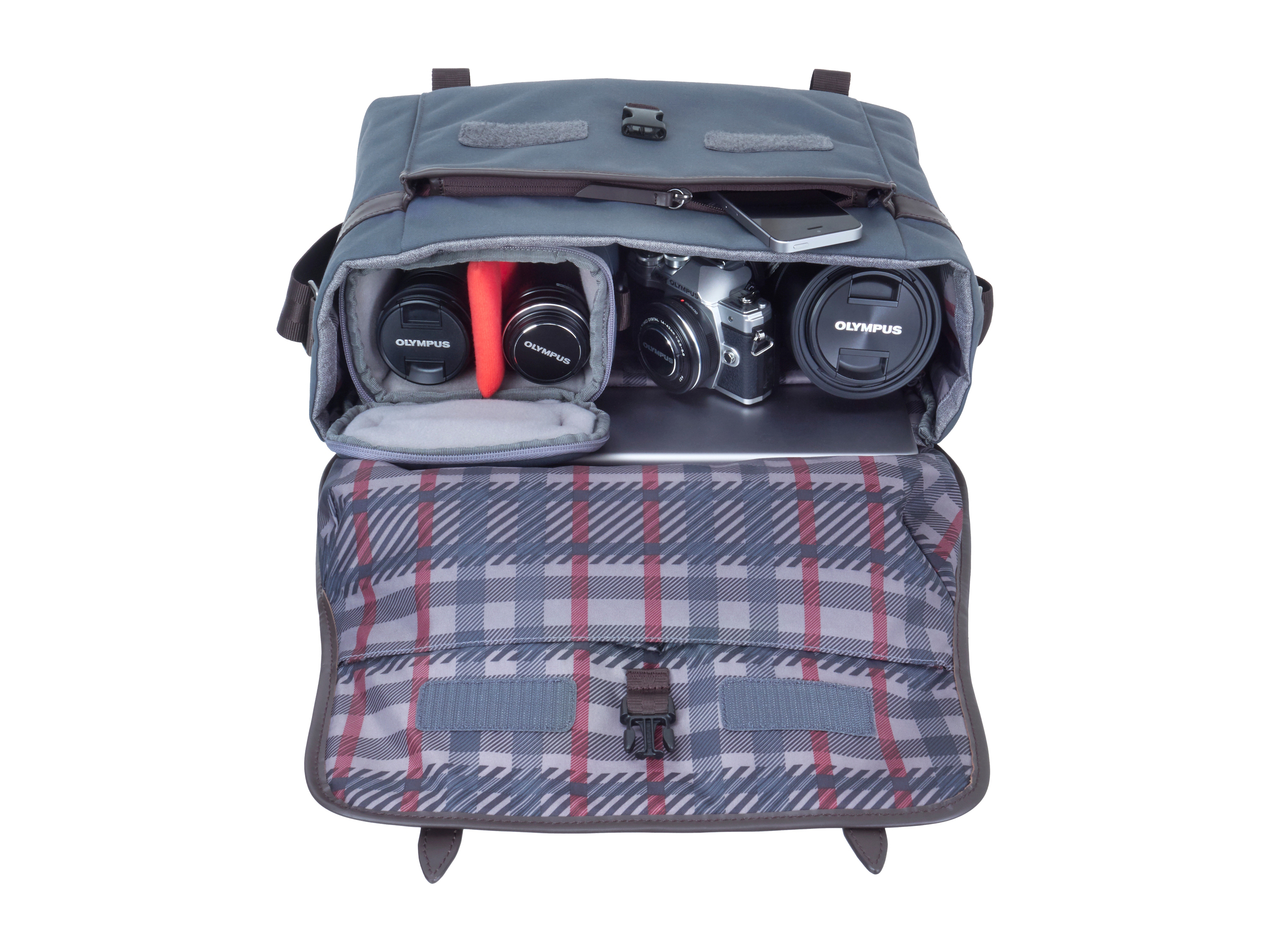 OLYMPUS Tasche Design by Manfrotto Kameratasche, Graublau