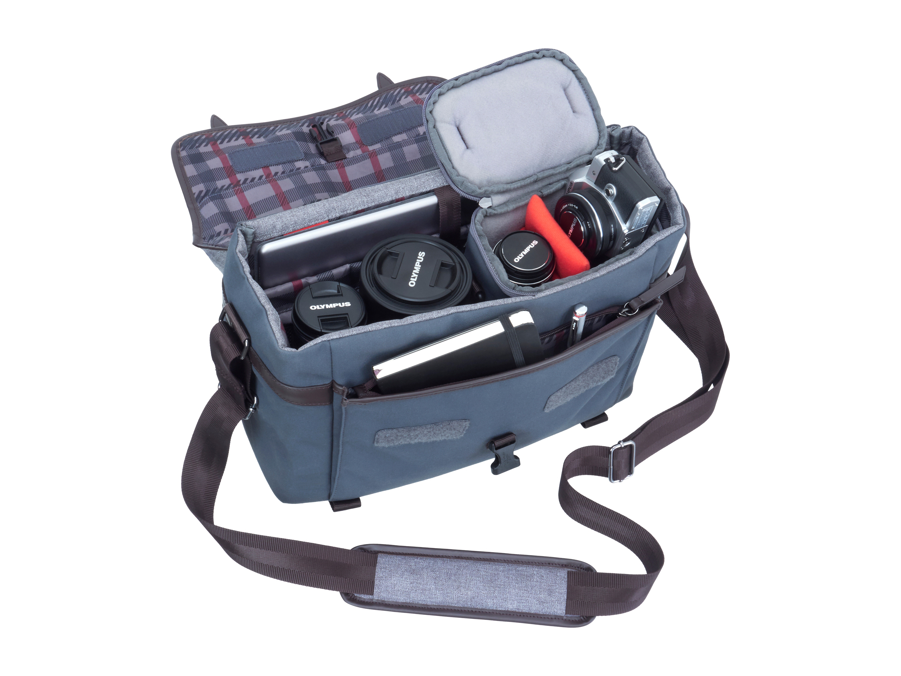 OLYMPUS Tasche Design by Manfrotto Kameratasche, Graublau