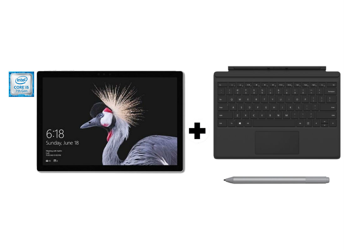 Convertible - Microsoft Surface Pro, 12.3", Intel® Core™ i5-7300U, 8GB, 128GB, 620, + Teclado + Pen