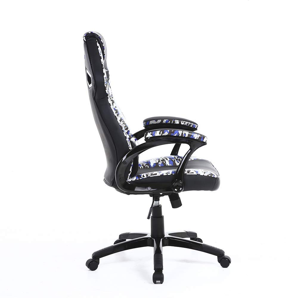 Silla gaming - Stinger Station Army Blue, Reposacabezas acolchado, Altura ajustable