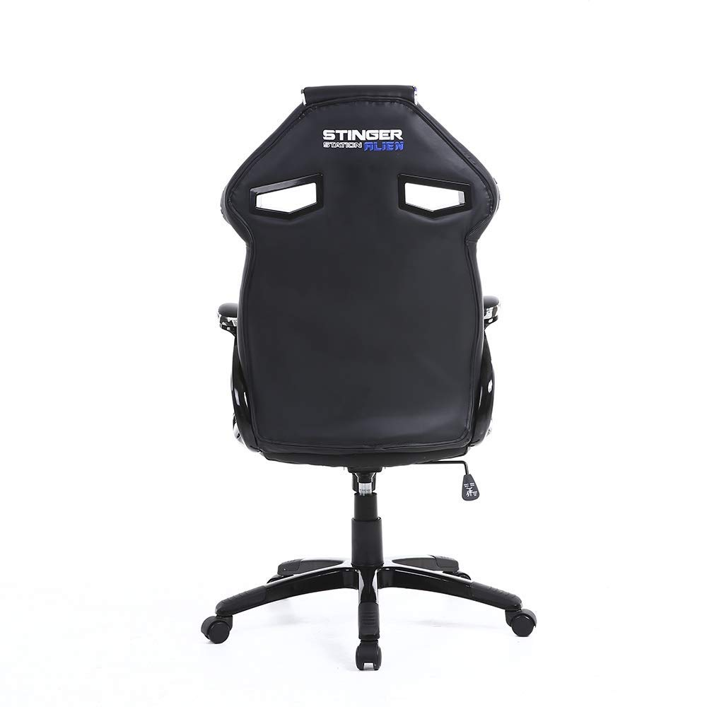 Silla gaming - Stinger Station Army Blue, Reposacabezas acolchado, Altura ajustable