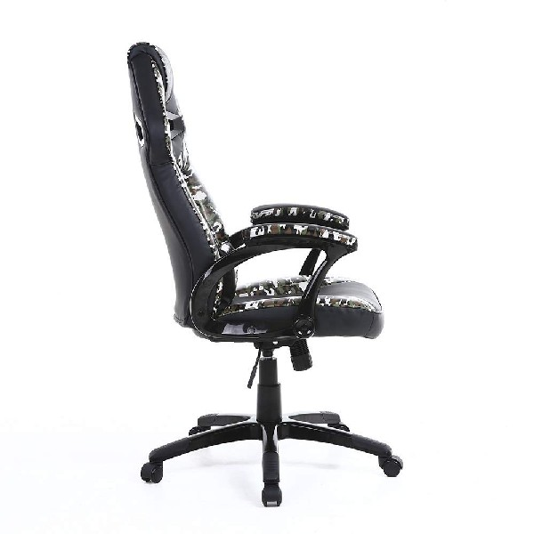 Silla gaming - Stinger Station Army Green, Reposacabezas acolchado, Altura ajustable
