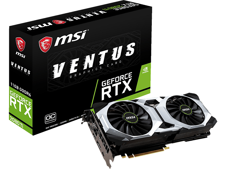 MSI　Nvidia Geforce RTX 2080Ti Aero　11GB MSI GeForce® RTX 2080 Ti Ventus 11G OC, 11GB GDDR6 (V371-002R