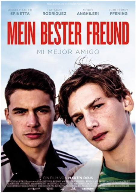 Kinoplakat zweier Männer, einer trägt ein gestreiftes Hemd. Der Titel ist Mein Bester Freund.