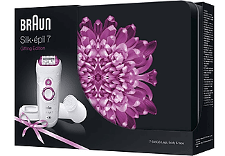Depiladora - Braun Silk-épil 7 SE7-545, Wet&Dry, 2 velocidades, Con cepillo de limpieza facial