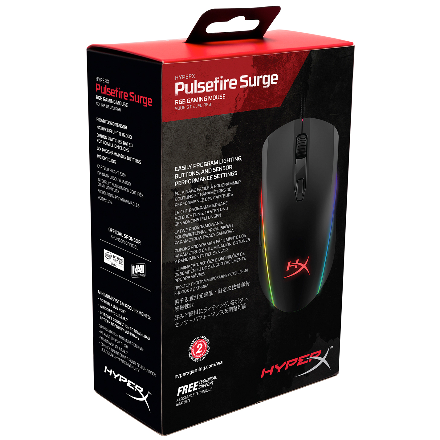 HYPER X HyperX Pulsefire Surge - Gaming Muis - 16000 DPI