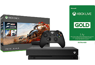 MICROSOFT Xbox One X 1TB Konsol Forza Horizon 4 + Forza Motorsport 7+ Xbox Live Gold 3 Aylık Üyelik