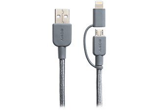 SONY CP-ABLP150H USB A-B kábel Lighning adapterrel 150cm szürke
