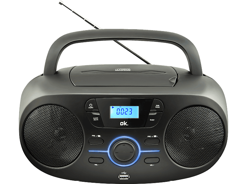 OK Draagbare Radio CD FM USB Zwart (ORC 333-B)