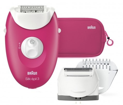 Depiladora - Braun Silk-épil 3 SE3-415, 20 pinzas, 2 velocidades, 2 accesorios, Con luz