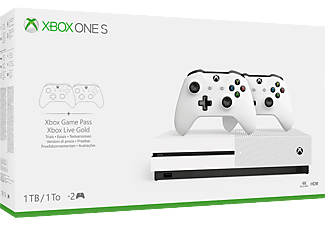 Xbox One S 1TB + 2. Controller Bundle - Spielkonsole - Weiss