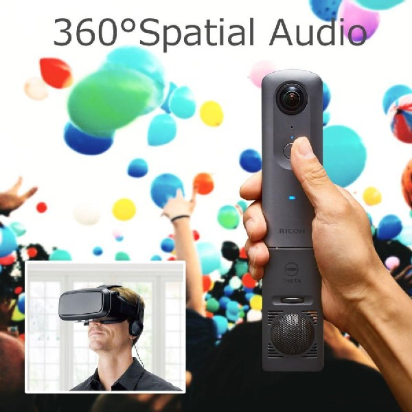 Videocámara 360º - Ricoh Theta V, 4K, 30 fps, 19 GB, WiFi, Bluetooth, Negro