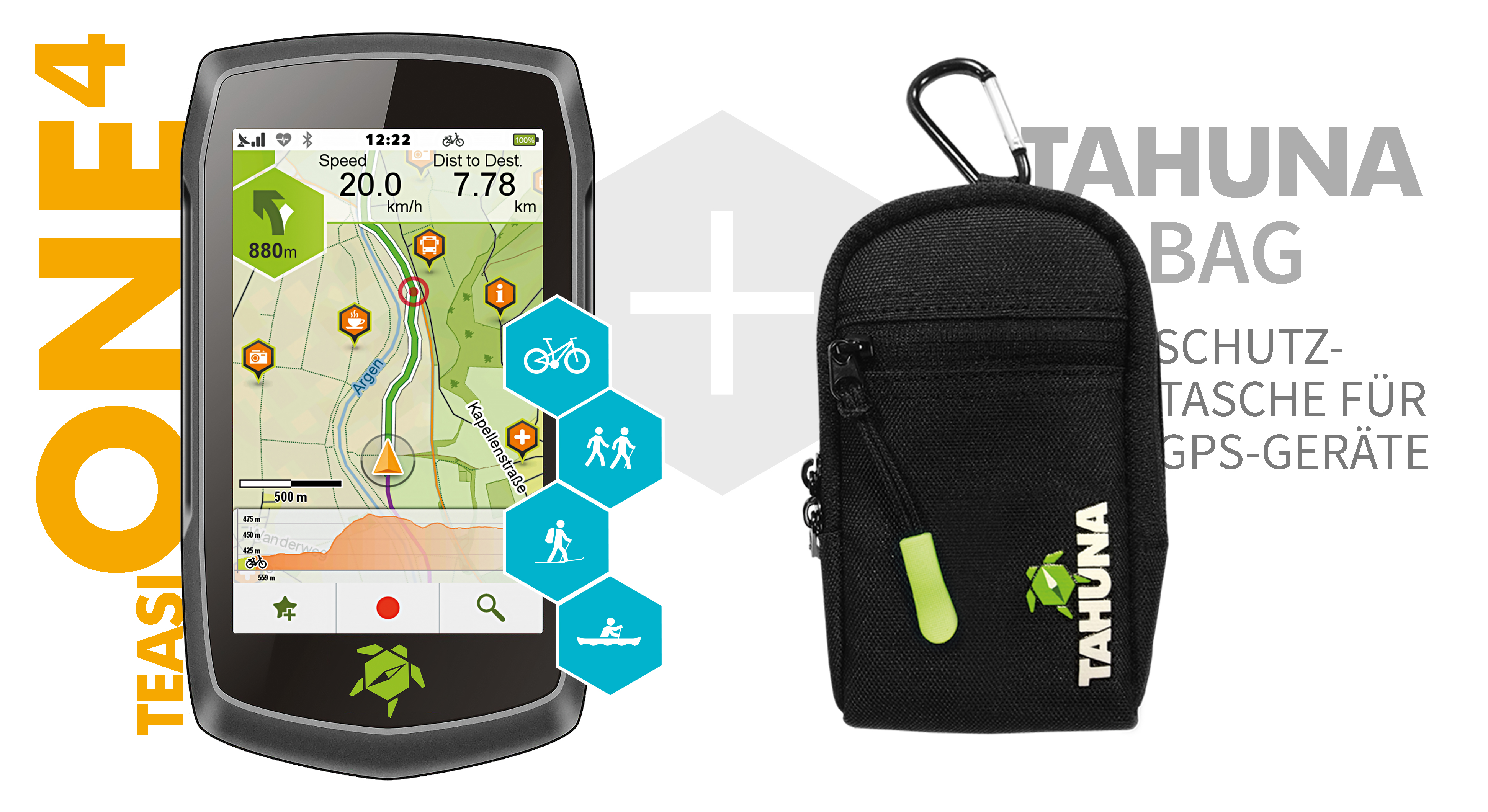 TEASI TEASI ONE⁴ - Outdoor-Navigationsgerät + Tahuna Tasche