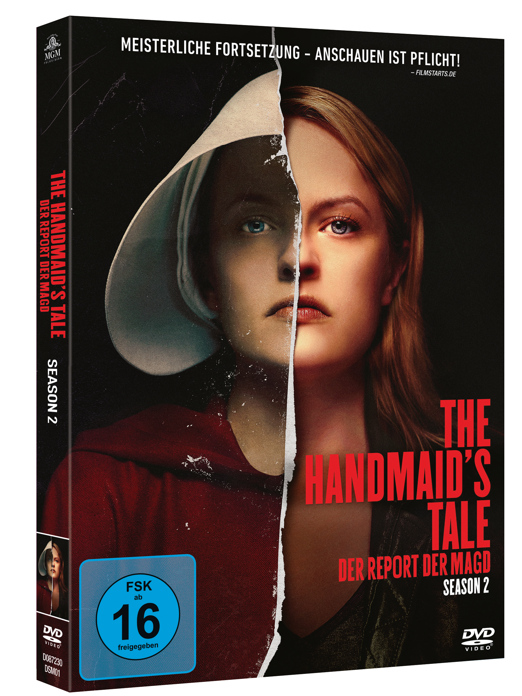 DVD-Hülle, The Handmaid's Tale Staffel 2, mit geteiltem Frauengesicht.