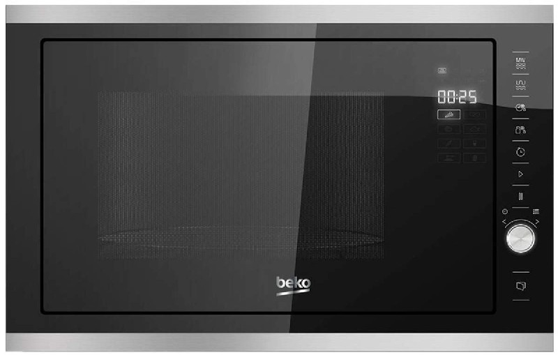 Microondas integrable - Beko MGB25333X, 25 L, 900W, Grill 1000W, Inox