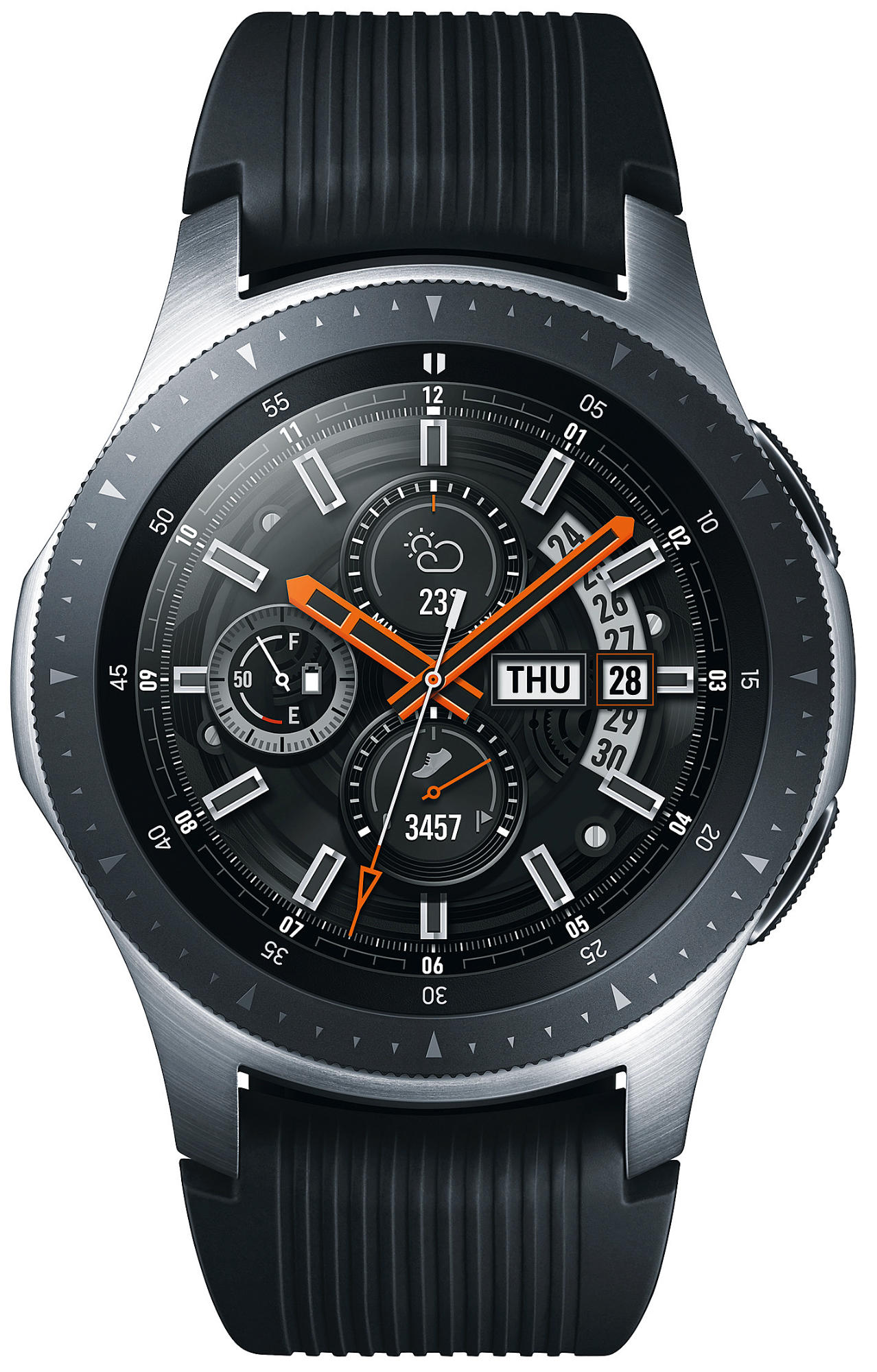 SAMSUNG Galaxy Watch 46mm Premium Edition, inkl. Edelstahl Armband in silber   Smartwatch Edelstahl Silikon, 175 mm, Silber