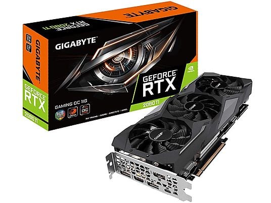 Tarjeta gráfica gaming - Gigabyte GeForce RTX 2080 Ti OC, 11 GB GDDR6, Refrigeración Windforce 3x