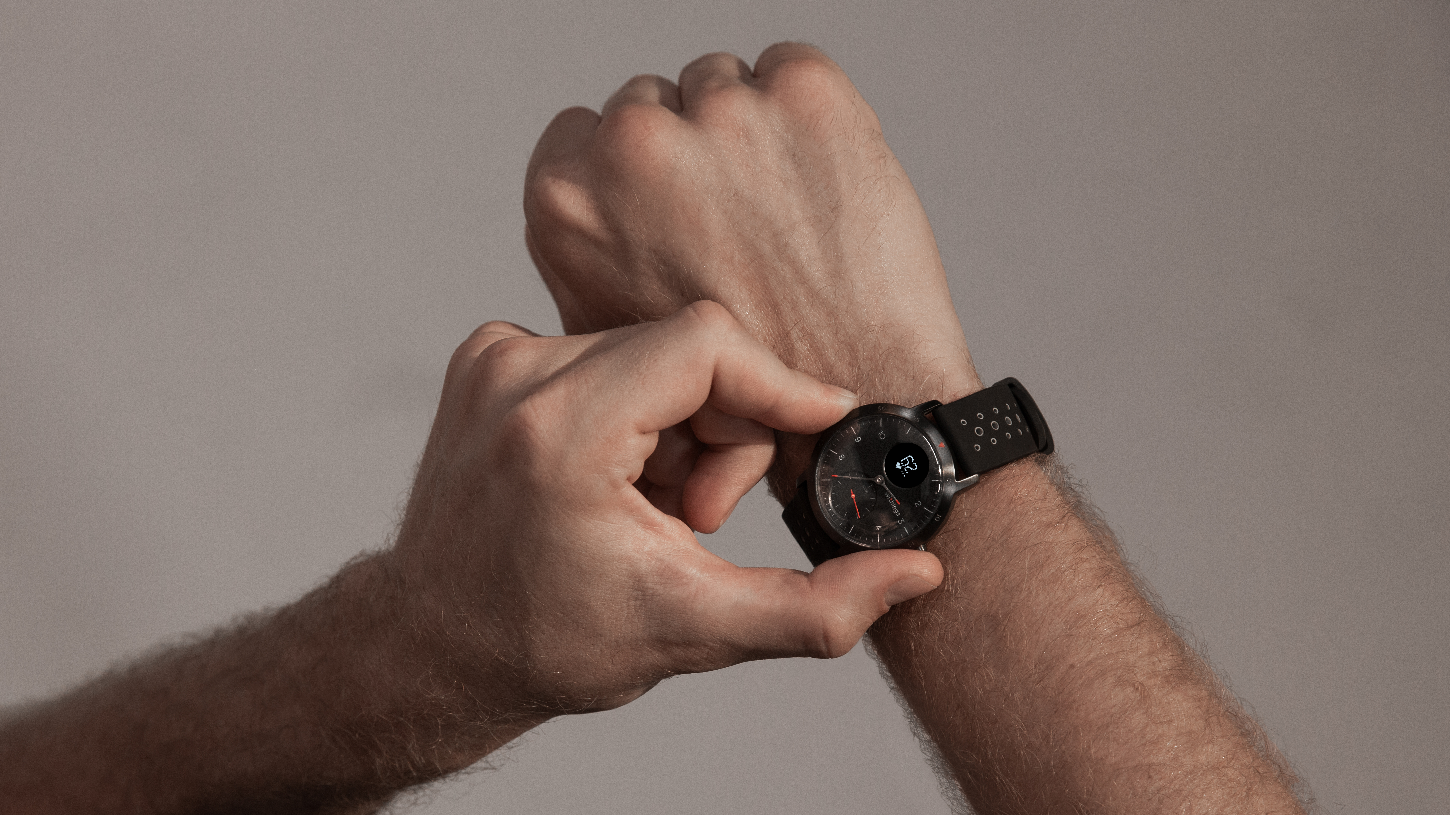 WITHINGS Steel HR Sport Hybrid Smartwatch Silikon, 230 mm, Schwarz