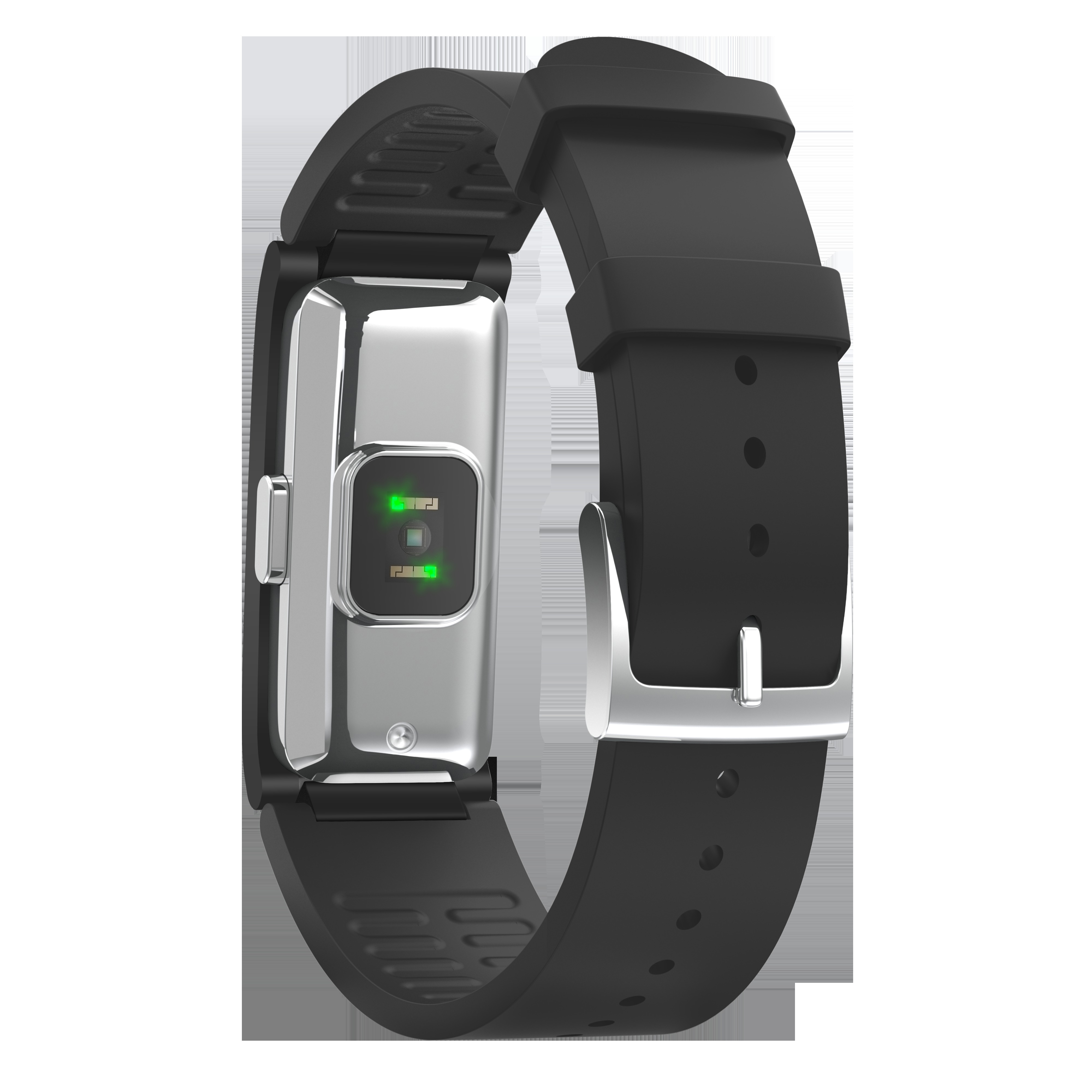 WITHINGS Pulse HR Fitnesstracker Gehäuse-Unterseite aus Edelstahl 316L, Gehäuse-Vorderseite aus gehärtetem Polycarbonat, eloxiertes Aluminumgelenk Silikon, 200 mm, Schwarz