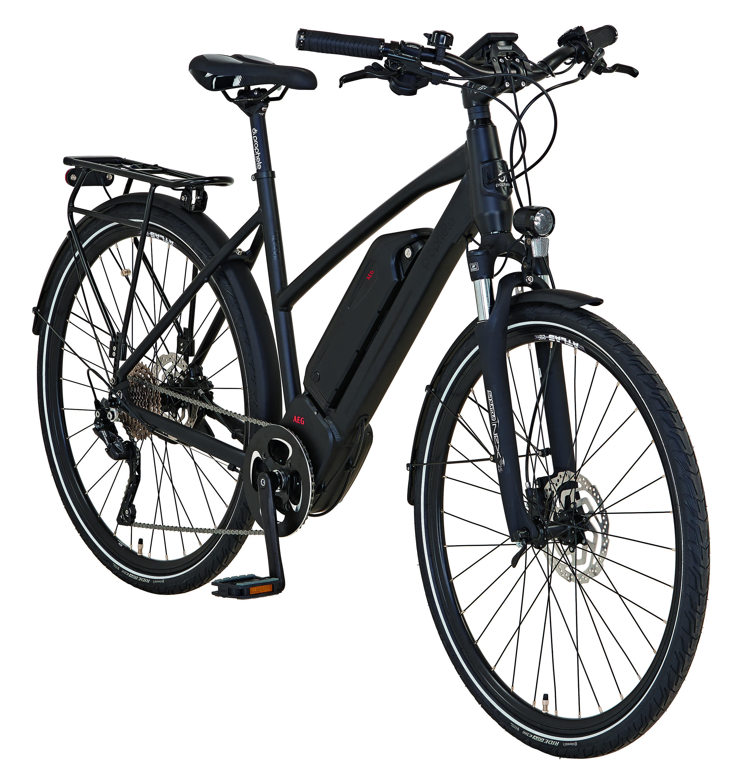 PROPHETE ENTDECKER Sport Damen Trekkingrad (Laufradgröße: 28 Zoll, Rahmenhöhe: 52 cm, Damen-Rad, 576 Wh, Schwarz)