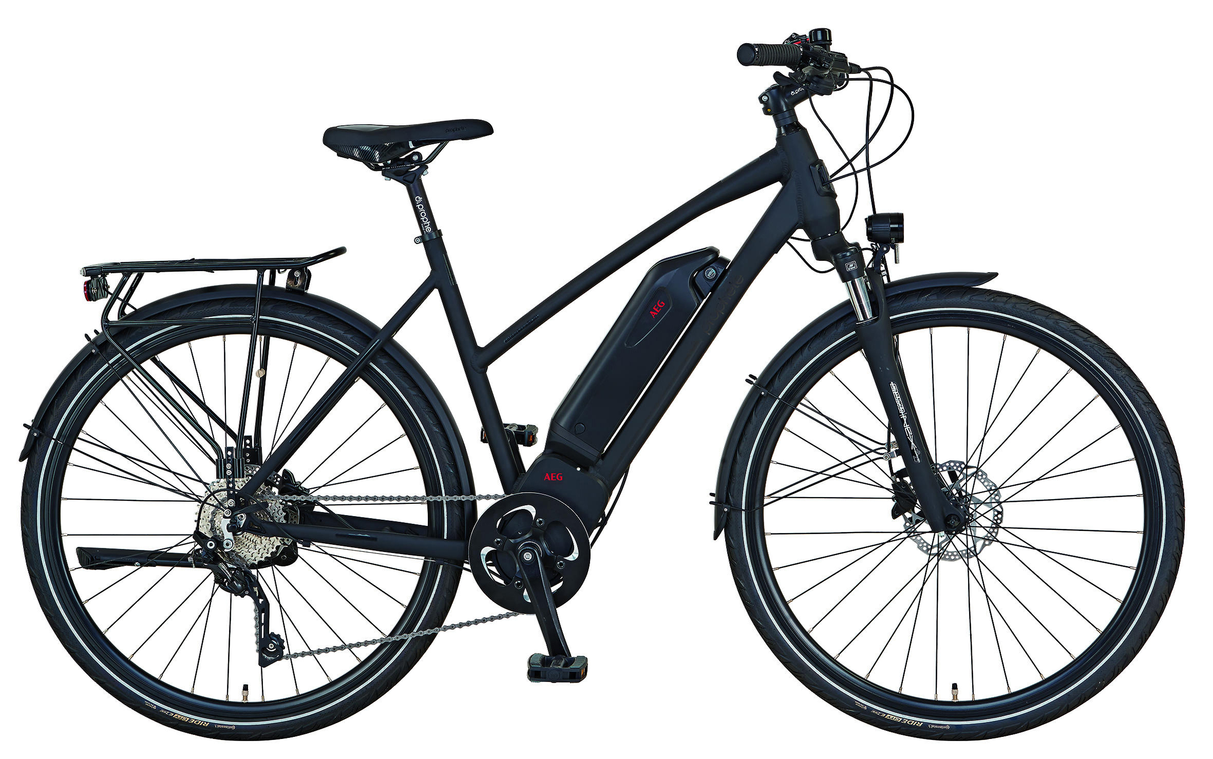PROPHETE ENTDECKER Sport Damen Trekkingrad (Laufradgröße: 28 Zoll, Rahmenhöhe: 52 cm, Damen-Rad, 576 Wh, Schwarz)