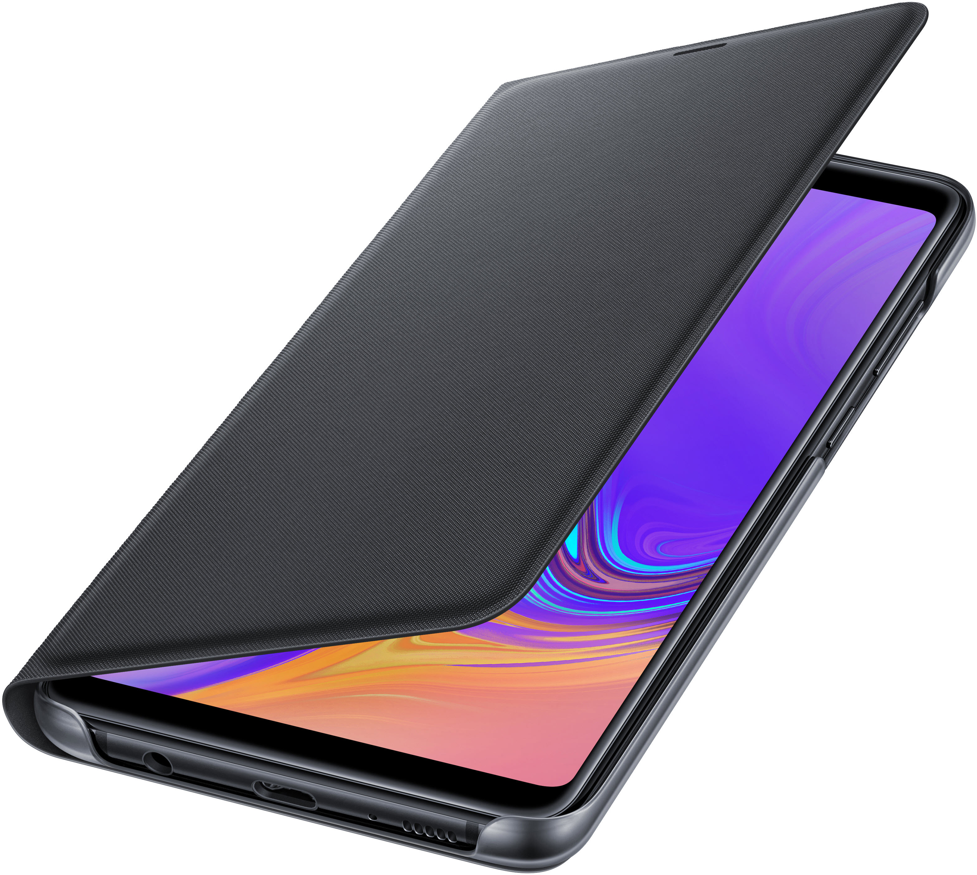 SAMSUNG Flip Cover mit Visitenkartenfach, Bookcover, Samsung, Galaxy A9, Schwarz