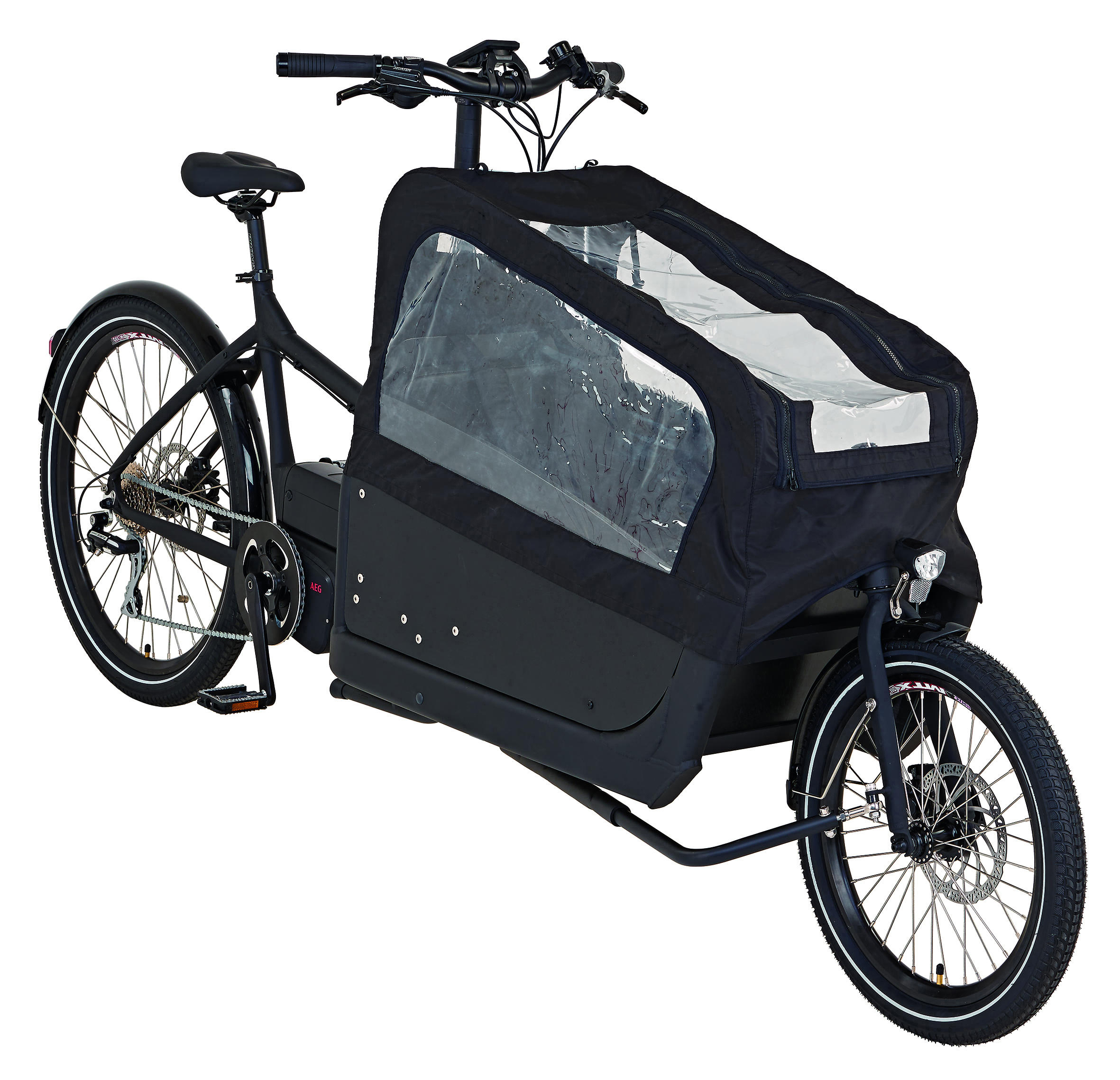PROPHETE CARGO 2.0 Lastenrad (Laufradgröße: 26 Zoll, Rahmenhöhe: 48 cm, Unisex-Rad, 576 Wh, Schwarz/Schwarz Matt)