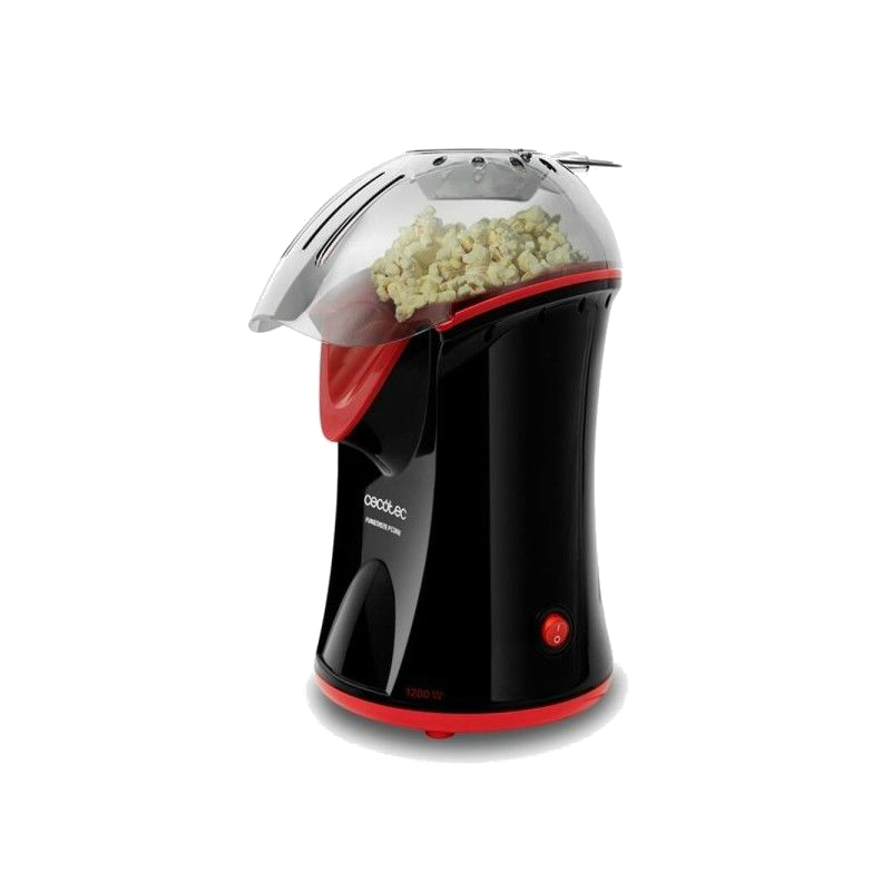 Palomitero - Cecotec Fun&Taste P´Corn, 1200W, Sistema desmontable, 2 Minutos, Negro/Rojo