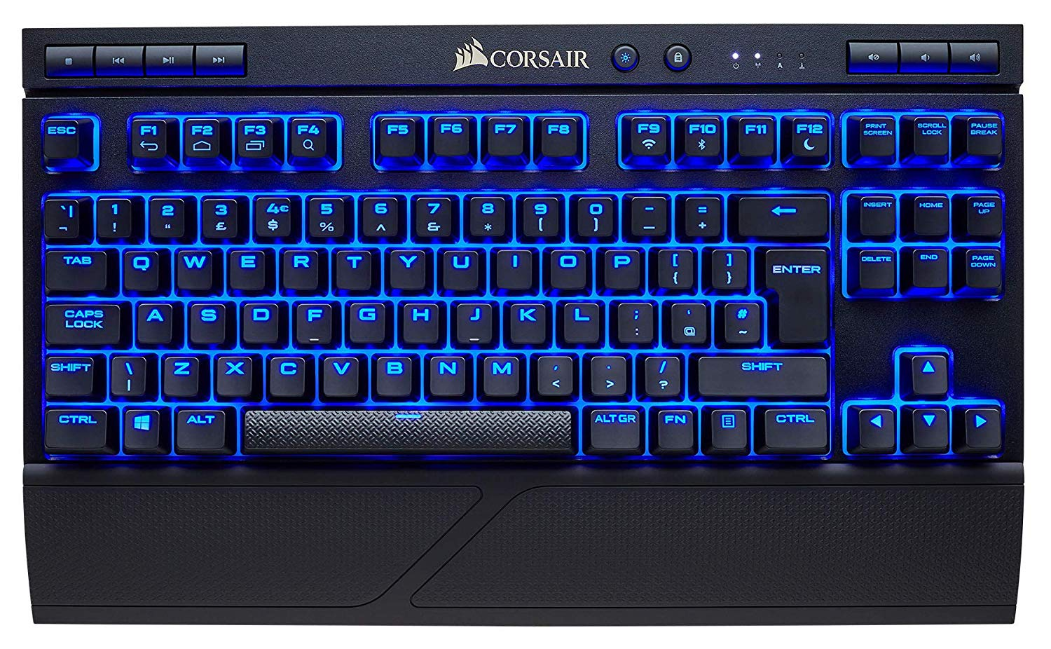Teclado gaming Corsair K63 Wireless, Inalámbrico, Mecánico, Cherry MX,  Retroiluminación azul, Negro