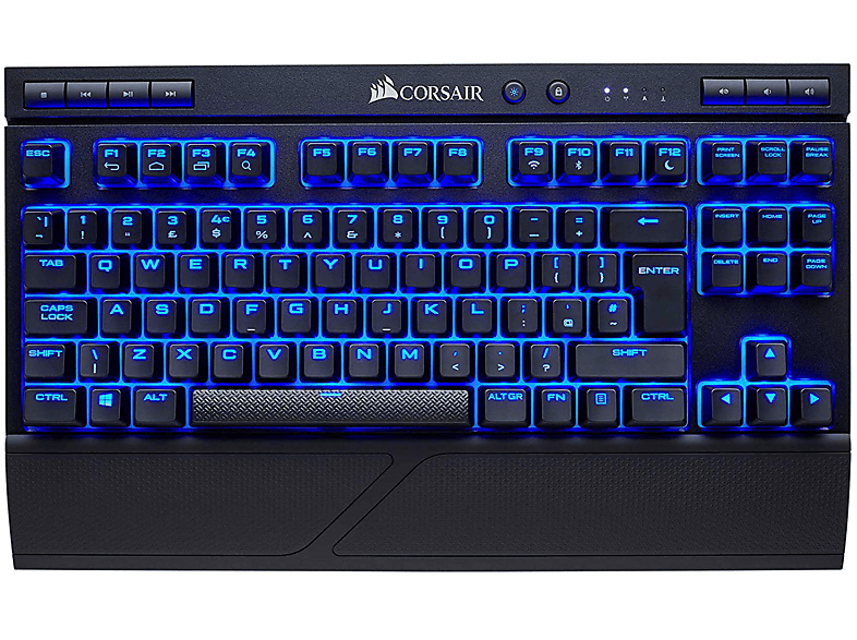 Teclado - Corsair K63 Wireless, Inalámbrico, Mecánico, Cherry MX, Retroiluminación azul, Negro