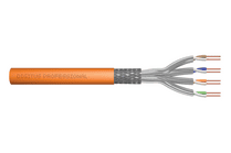 CAT 7 S-FTP Kabel, 1200 MHz Dca (EN 50575), AWG 23/1, 100m Ring, Simplex, Farbe Orange