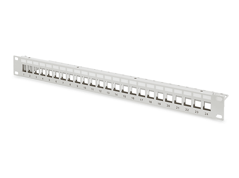 DIGITUS Modulares Patch Panel, geschirmt 24-Port, blank, 1HE, grau; Serverrack-Zubehör----Serverrack-Zubehör