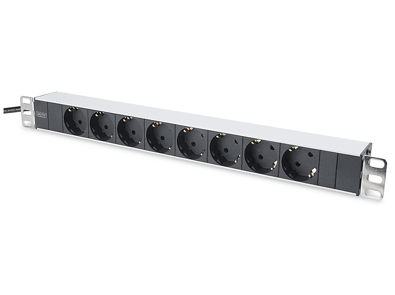 DIGITUS Steckdosenleiste 8-fach mit Nennleistung: 4000W, 250VAC 50/60Hz; Serverrack-Steckdosenleiste----Serverrack-Steckdosenleiste