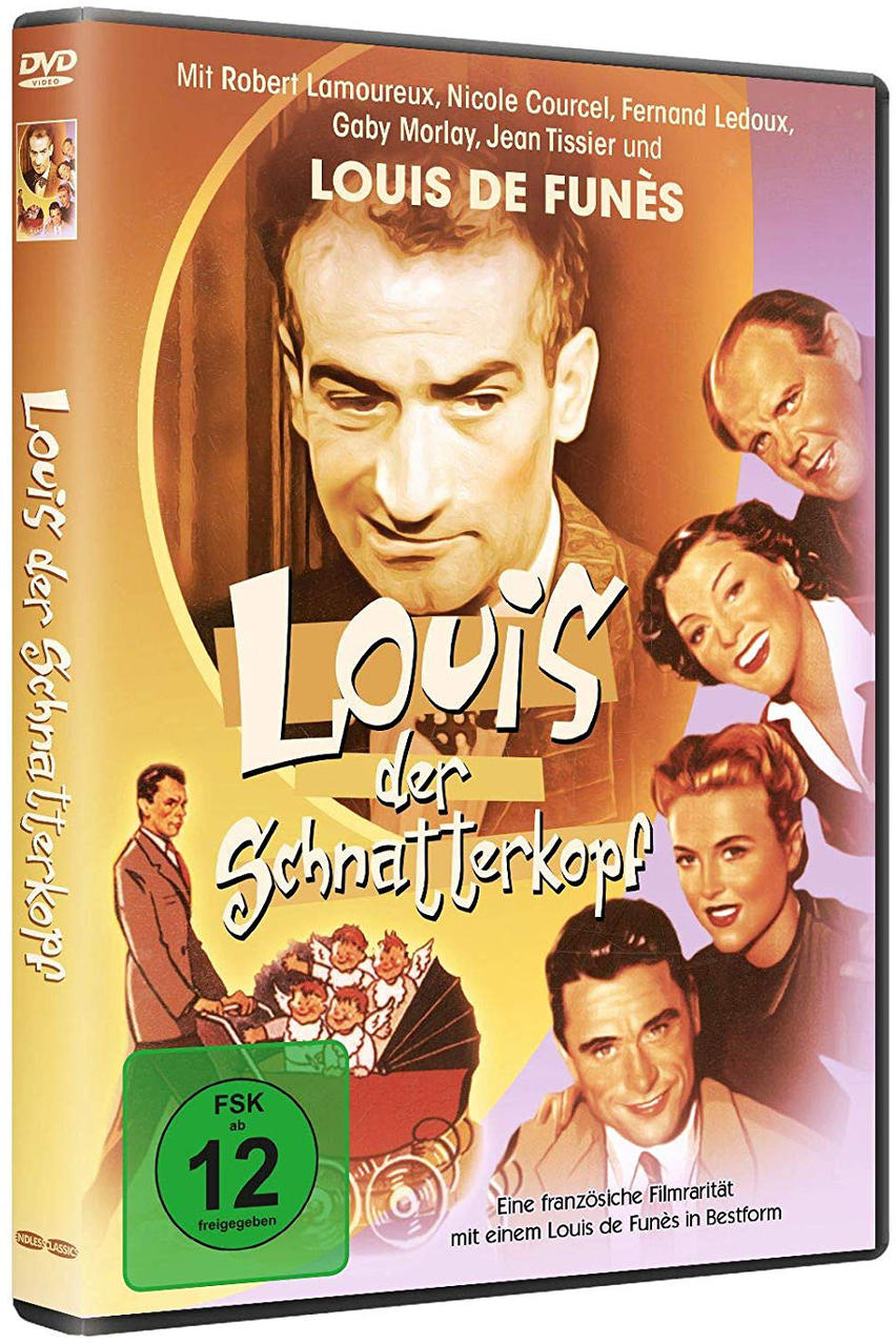 DVD-Cover: Louis de Funès in einem Vintage-Filmplakat. Bunt, mit verschiedenen Personen.