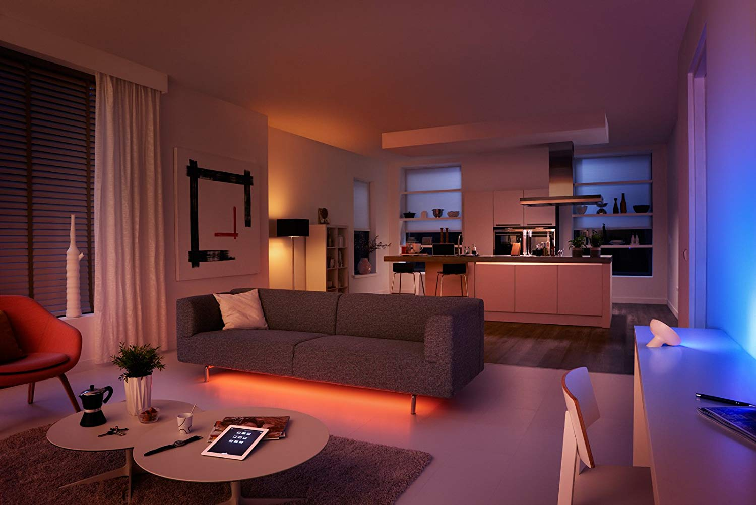 Bombilla inteligente LED - Philips  E27. Luz blanca y de colores, domótica