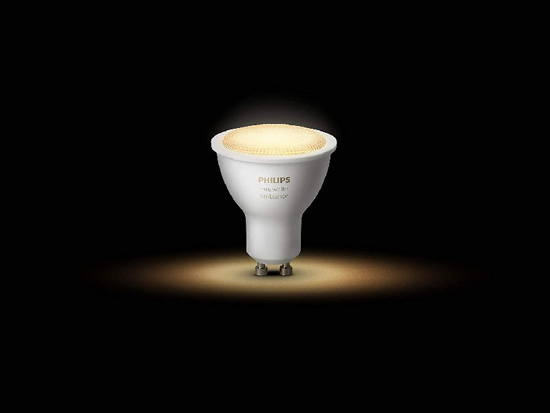 Luz Inteligente - Pack 2 bombillas LED inteligentes GU10 Philips Hue, luz blanca de cálida a fría, domótica
