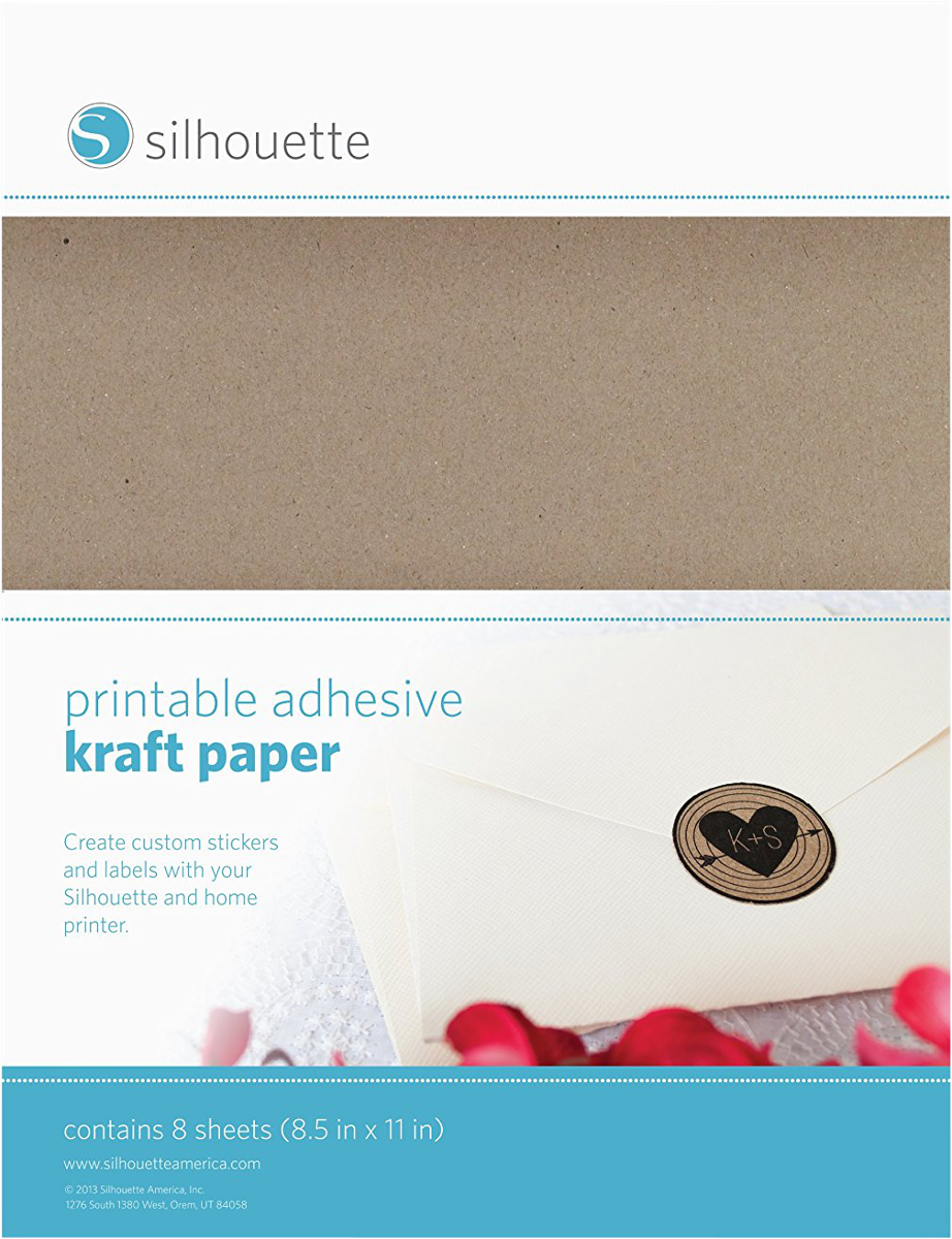 SILHOUETTE Printable Adhesive Kraft Paper - Stickerpapier (Grau)