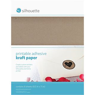 SILHOUETTE Printable Adhesive Kraft Paper - Stickerpapier (Grau)