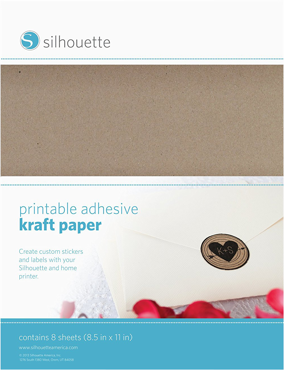 SILHOUETTE Printable Adhesive Kraft Paper - Carta autoadesiva (Grigio)