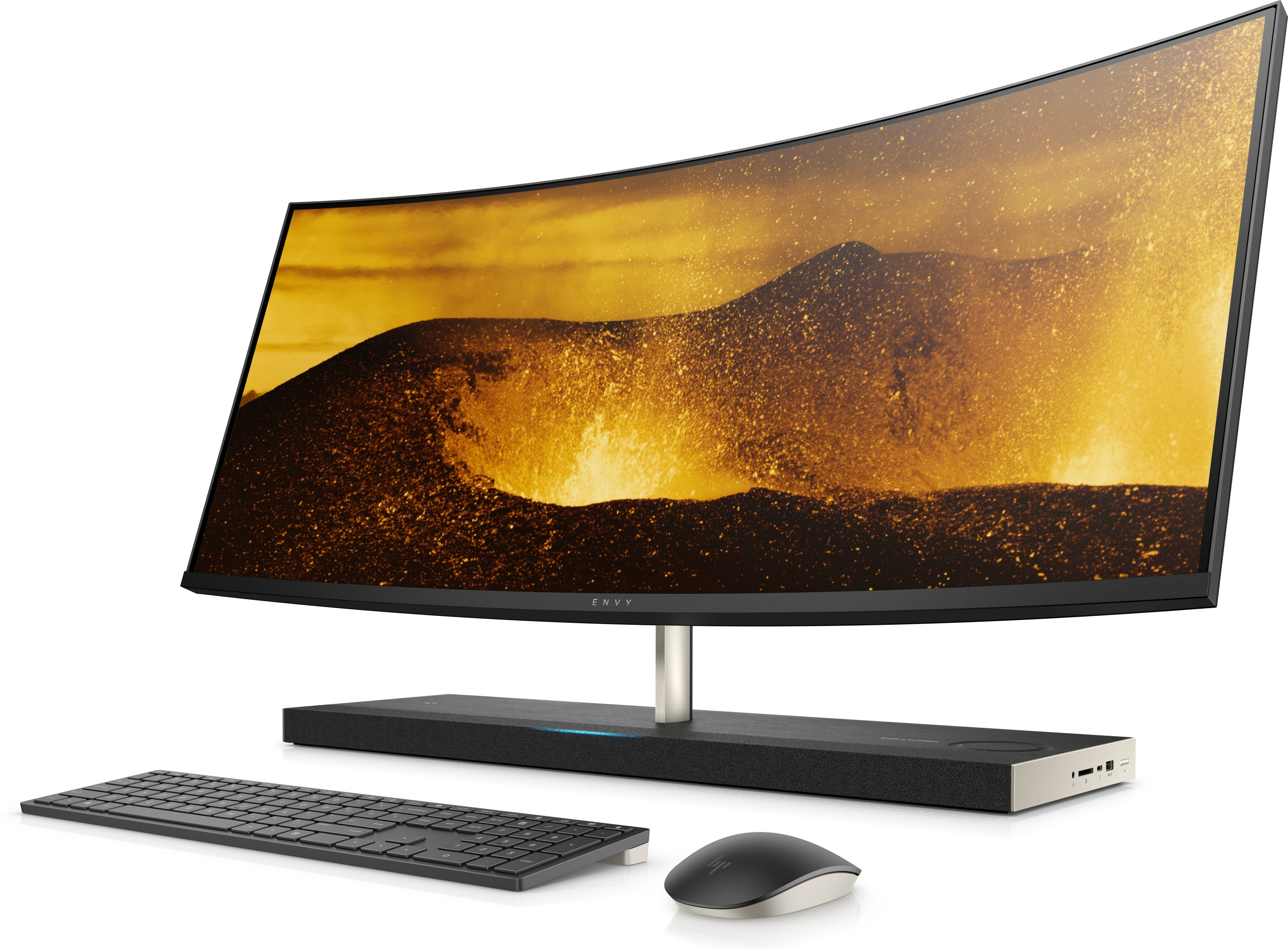 HP All in One PC Envy Curved 34-b130ng, dunkelgrau (5CQ61EA#ABD) All-in-One PC 34 Zoll, Intel® Core™ i7-8700T Prozessor
(12M Cache, bis zu 4.00 GHz), 16 GB RAM, 2000 GB HDD + 256 GB SSD, Grau