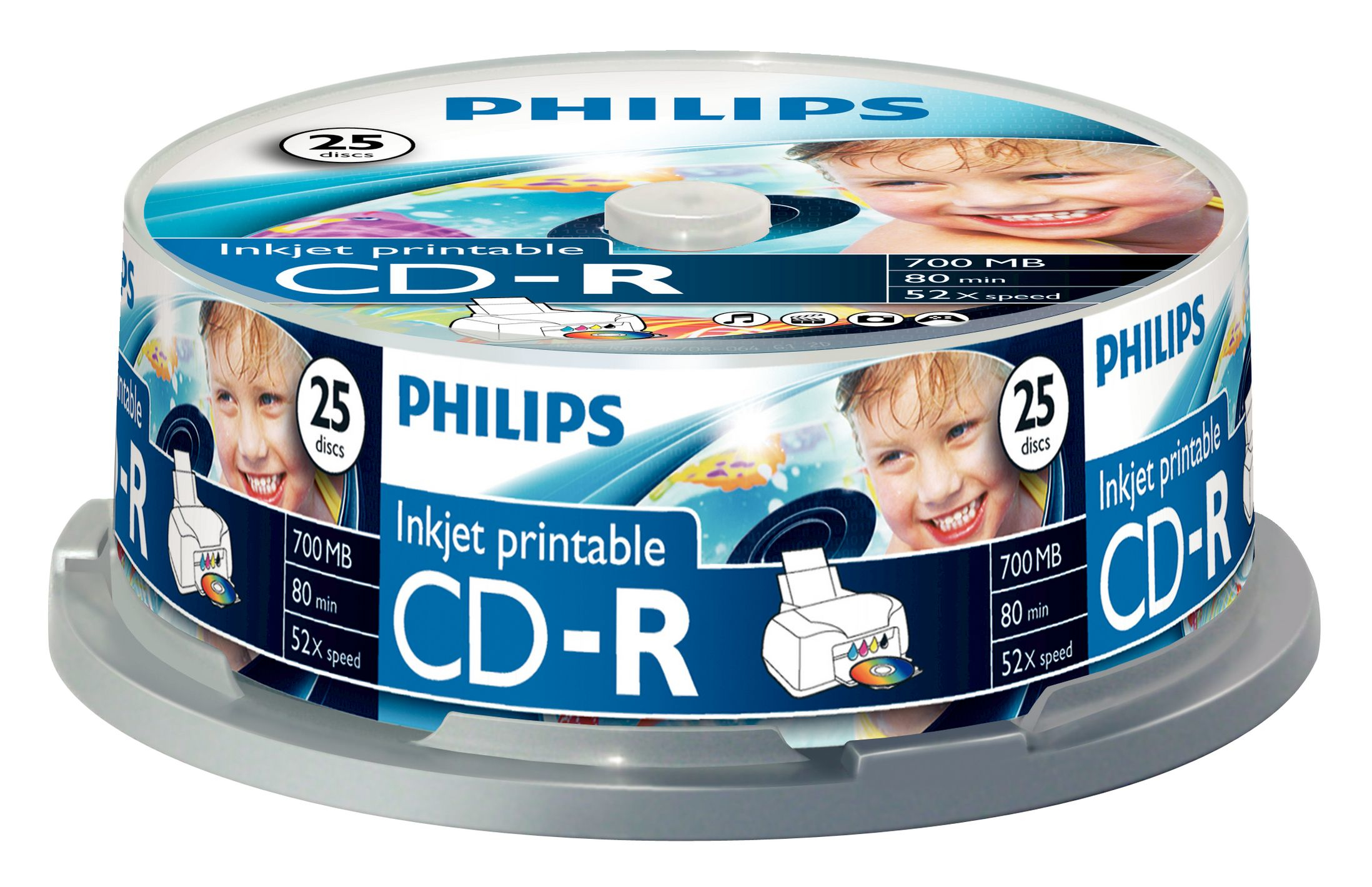CD-R Data - Philips, CD-R 80MIN 700MB 52X IW SP (25)