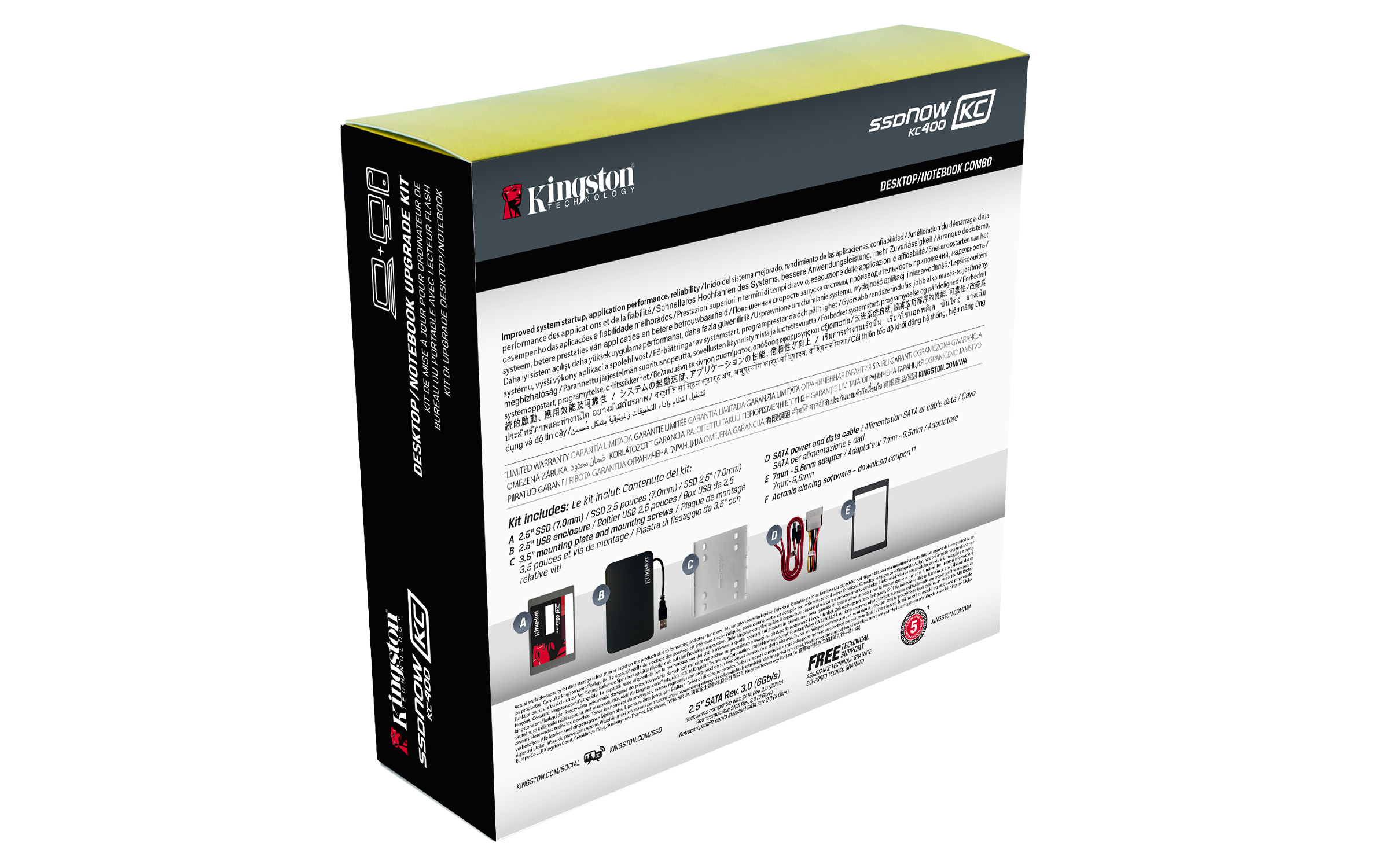 Disco SSD Externo - Kingston, 512GB SSDNOW KC400 SATA 3 2.5 INT