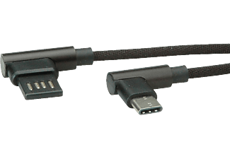 ROLINE USB Kabel - Adapterkabel, 0.8 m, 480 Mbit/s, Schwarz