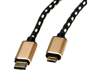 ROLINE Câble USB - Câble adaptateur, 3 m, 480 Mbit/s, Or/Noir